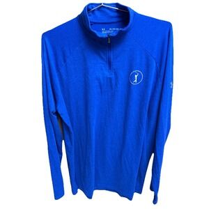 Under Armour Mens Long Sleeve Royal Blue Size 2 Large HeatGear Loose Fit 1/4 Zip